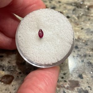 Quetzalli 14KT White Gold Genuine Ruby Threadless End (Press Fit)